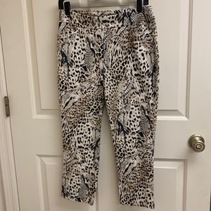Chico’s Animal Print Ankle/Crop Pants, Size 0